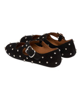 Ballerine Flat Incrociate Nere Con Borchie | PDP | Antonia