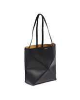 Black Medium Puzzle Fold Tote | PDP | Antonia