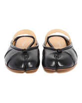 Black Tabi Ballerinas with Elastic Strap | PDP | Antonia