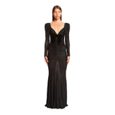 Black Viscose Bow Maxi Dress - ALESSANDRA RICH WOMEN | PLP | dAgency
