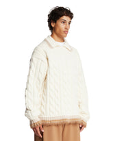 White Cable Knit Wool Sweater | PDP | Antonia