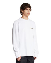 White Gros Grain Long Sleeve T-Shirt | PDP | Antonia