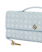Light Blue Suede Andiamo Clutch | PDP | Antonia