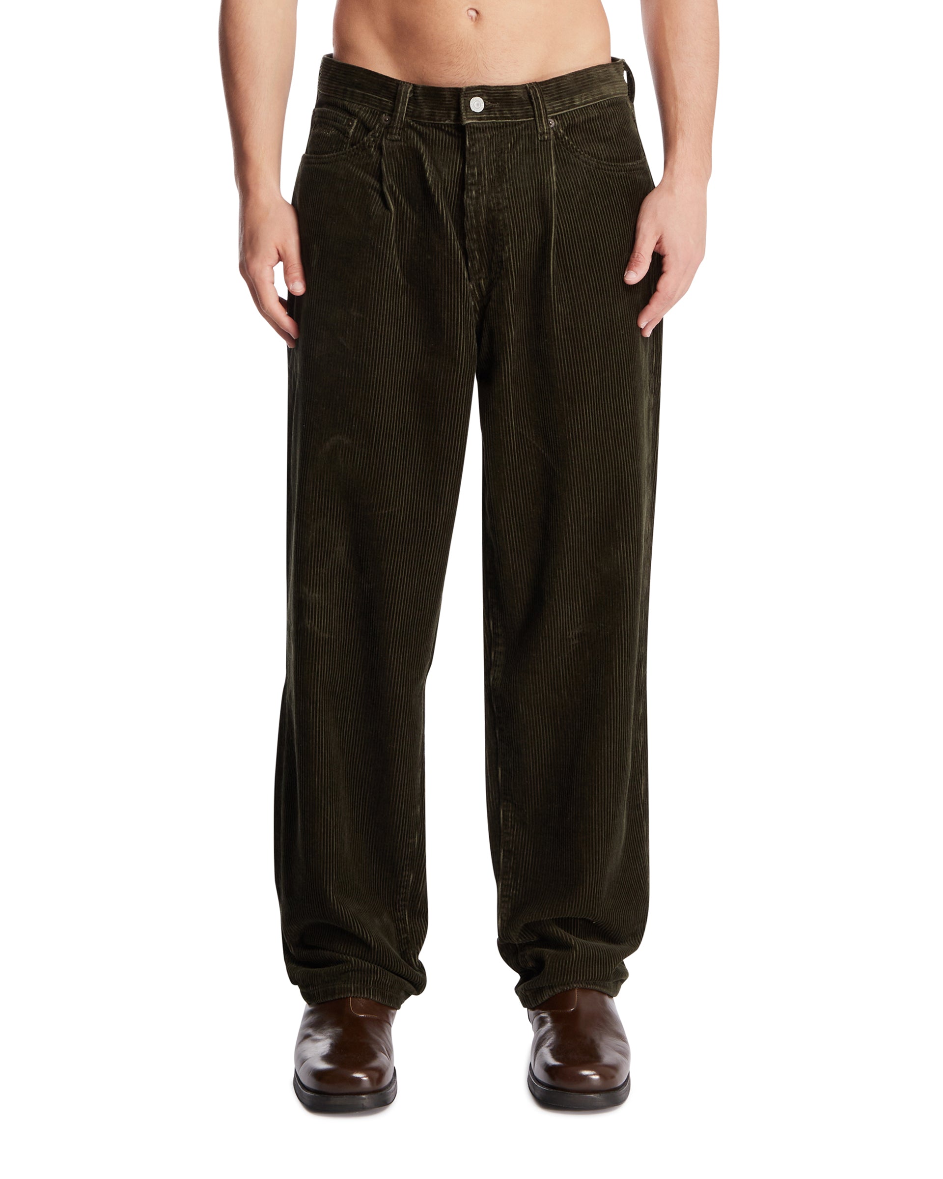 Levi's x Barbour Green 578 Pleated Corduroy Pants | LEVI'S - Antonia