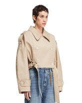 Beige Penelope Cropped Trench | PDP | dAgency