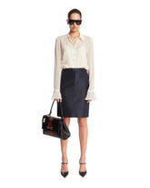 Navy Fine Silk Faille Skirt | PDP | Antonia