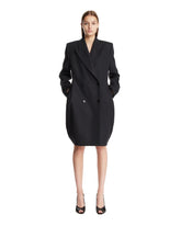 Black Double-Breasted Rounded Coat - Alaia women | PLP | Antonia