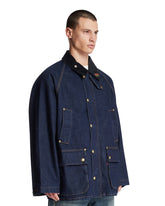 Levi's x Barbour Blue Bedale Denim Jacket | PDP | Antonia