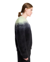Black Mohair Jacquard Crewneck Sweater | PDP | Antonia