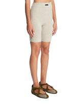 Beige Ribbed Biker Shorts | PDP | Antonia