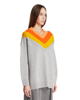 Gray Trompe L'Oeil Wool Sweater | PDP | Antonia