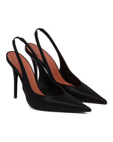 Black Satin Anok Slingbacks - New arrivals women's shoes | PLP | Antonia