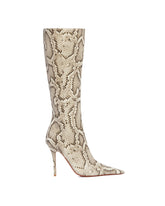 Beige Barbara Snake Print Boots - Women's boots | PLP | Antonia