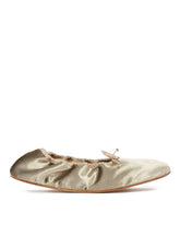 Beige Rounded Velvet Ballet Flats - the row women | PLP | Antonia