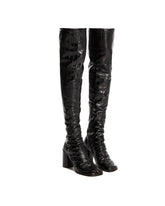 Black Over-The-Knee Leather Boots | PDP | Antonia