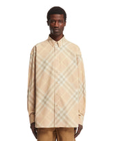 Beige Tartan Cotton Shirt - BURBERRY MEN | PLP | dAgency