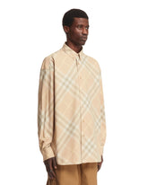 Beige Tartan Cotton Shirt | PDP | dAgency