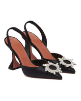 Begum Black Satin Pumps | PDP | Antonia