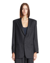 Gray Pinstripe Blazer - PETAR PETROV WOMEN | PLP | Antonia