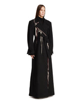 Black Embellished Long Wool Coat | PDP | Antonia