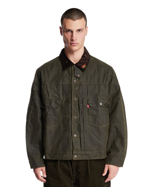 Levi's x Barbour Green Type II Trucker Waxed Jacket | LEVI'S - Antonia