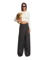 Gray Tailored Wrap Trousers | PDP | dAgency