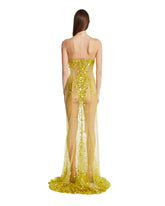 Yellow Sequin Train Dress | PDP | Antonia