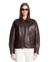 Brown Leather Jacket - PETAR PETROV WOMEN | PLP | Antonia