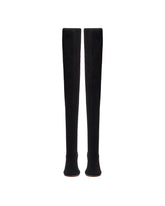 Black Veneda Thigh-High Stretch Boots | PDP | Antonia