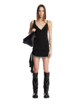 Black Draped Mini Dress with Crystals - Women's dresses | PLP | Antonia