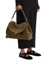 Borsa T-Lock Satchel In Suede Verde - Toteme donna | PLP | Antonia