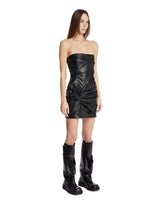 Black Sculptural Leather Mini Dress | PDP | Antonia