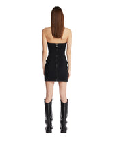 Black Sculptural Leather Mini Dress | PDP | Antonia