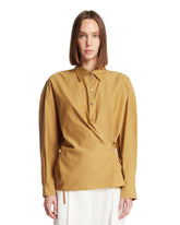 Beige Cotton And Silk Twisted Shirt | PDP | Antonia
