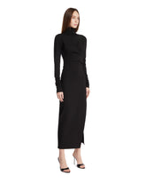 Black Fitted Midi Dress with Zip | PDP | Antonia