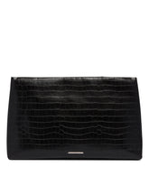 Pouch In Pelle Croc-Embossed Nera XXL - LA MAMA | PLP | Antonia