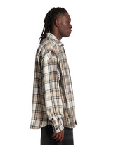 Beige Checked Cotton Shirt | PDP | Antonia