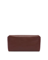 Clutch Compatta Quadrata in Pelle Marrone - the row donna | PLP | Antonia
