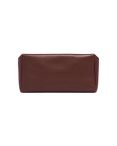 Brown Square Compact Leather Clutch | PDP | Antonia