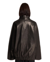 Black Relaxed Leather Jacket | PDP | Antonia