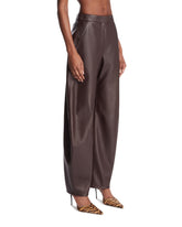 Pantaloni Arrotondati In Pelle Marroni | PDP | Antonia