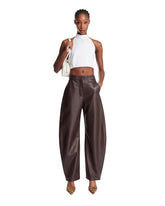 Pantaloni Arrotondati In Pelle Marroni - DIANA MILKANOVA STUDIO WOMEN | PLP | Antonia