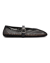 Black Fishnet Ballerina Flats | PDP | Antonia