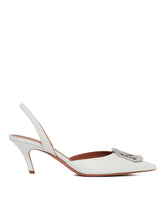 White Satin Camelia Pumps | PDP | Antonia