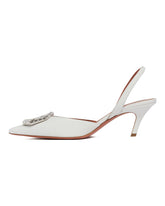White Satin Camelia Pumps | PDP | Antonia