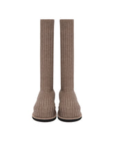 Beige Veneda Stretch Flatform Boots | PDP | Antonia