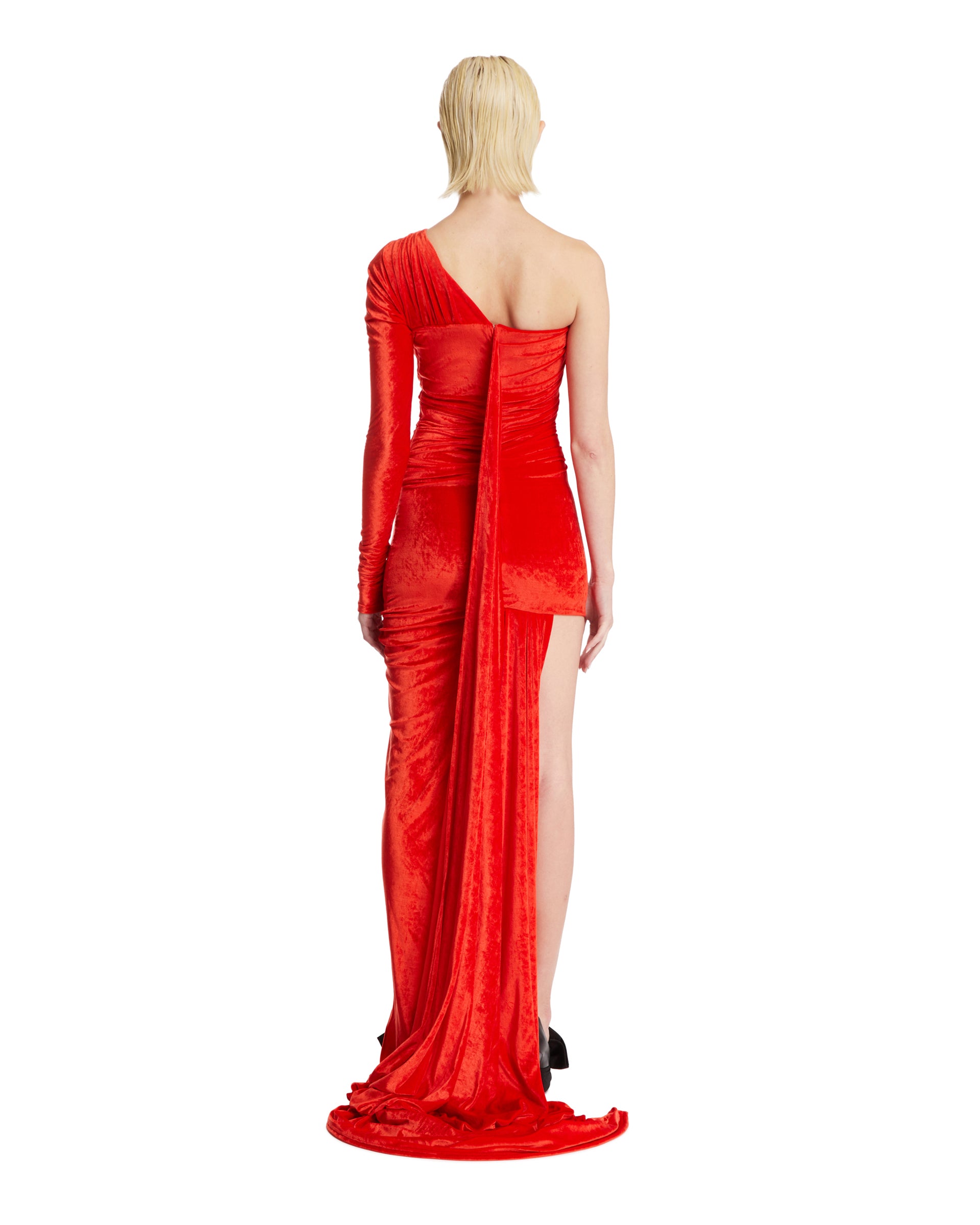 Red Asymmetrical Dress | BALENCIAGA - Antonia