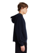 Felpa Con Cappuccio In Cashmere Blu | PDP | Antonia