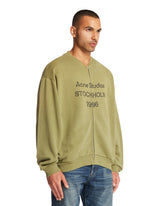 Cardigan Girocollo Con Zip Verde | PDP | Antonia