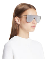 Silver Metal Shield Sunglasses | PDP | Antonia